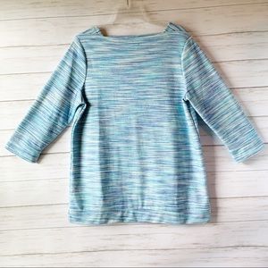 Talbots | Blue Striped Boat Neck Top | Large